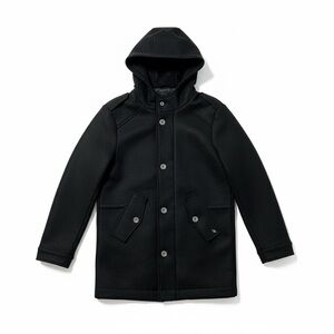 Mason's Clothing Parka Men's Medium Black Hooded Coat Camo Lined